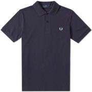 Originalt ensfarvet polo i navy ice