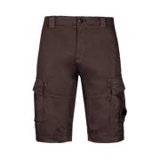 Strækbare Sateen Cargo Shorts i Bracken Brown