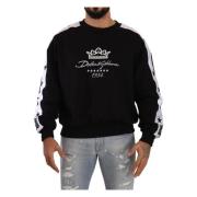 Sort bomuld crewneck krone 1984 stjerner pullover