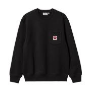 Sort Heart Pocket Sweatshirt