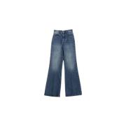 Blå Flare Straight Leg Jeans