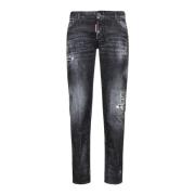 Slim-fit Distressed Sorte Jeans til Kvinder