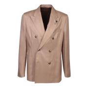 Beige Uld-Kashmir Blazer