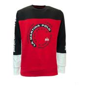 Herre Crew Neck Fleece - Barbados Cherry/Black