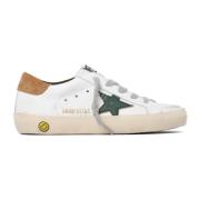 Cream Hvide og Grønne Super Star Sneakers