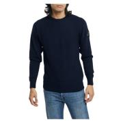 Ensfarvet uld- og cashmere-sweater
