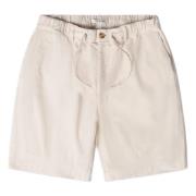 Ecru Corduroy Afslappet Shorts