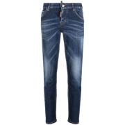 Blå Stonewashed Skinny Jeans