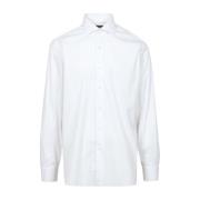 Hvid Bomuldsskjorte med Krave