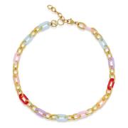 Women's Cable Chain Choker with Colorful Links