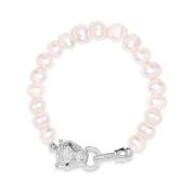 Women's Pearl Bracelet with Silver Panther Head