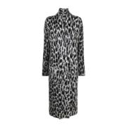Leopard Print Mohair Cardigan Coat
