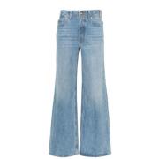 Jeans med bredt ben og falmet effekt