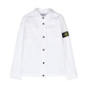 Hvid Skjorte med Aftageligt Signaturmærke