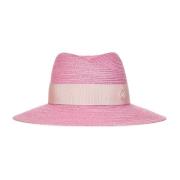 Pink Bubblegum Straw Fedora Hat