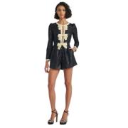 Midnight Tinsel Camille Bows Playsuit