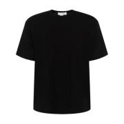 Oversize Sort Bomuld T-Shirt med Baglogo