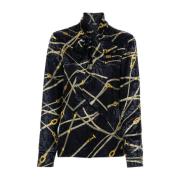 Blå+Guld Ropes Print Skjorte