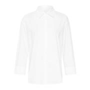 Enkel Hvid Skjorte med Lange Ærmer