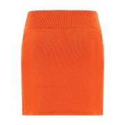 Orange Ribstrikket Nederdel AW20