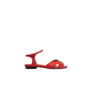 Røde Slip-on Sandaler med Bagrem
