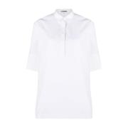Hvid Pufærmet Bomuldsskjorte
