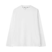 Hvid Langærmet Jersey T-Shirt