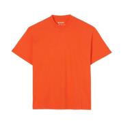 Appelsin T-shirt i bomuld med strygepå logo