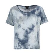 Lysblå Linned T-shirt til Kvinder
