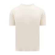 Hvid Linned Crew-neck T-shirt