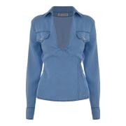 Lyocell V-hals Bluse