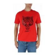 Rød Print Kortærmet T-shirt