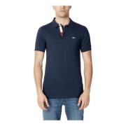 Blå ensfarvet polo shirt