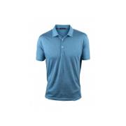 Polo Shirt i påfuglblåt linned