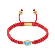 Men's Red String Bracelet with Gold Evil Eye