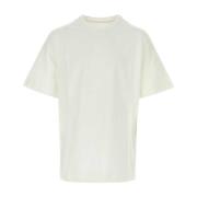 Oversize Hvid Stretch Bomuld T-Shirt