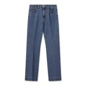 Højtaljede Flare Jeans med Pressefolder