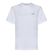 Hvid Logo Print Loose-Fit T-Shirt