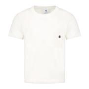 Ivory T-shirt med korte ærmer og logo