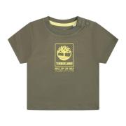 Grøn kortærmet T-shirt med logo print