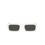 Firkantet Acetatramme Solbriller i Hvid