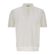 Herre Hvid Polo Shirt, Klassisk Krave, Knappelukning