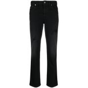 Sorte højtaljede straight-leg jeans