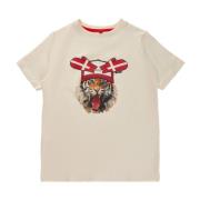 Tiger Print T-shirt - Hvid Svane