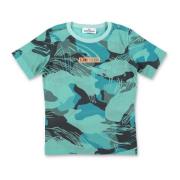 Printet T-shirt med Jungle Camouflage Print