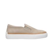 Lysegrå Slip-on Sneakers med Nubuck Overdel