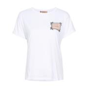 Hvide bomuld T-shirts og Polos med Logo Patch