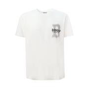 Hvid Crew-neck T-shirt med Logo
