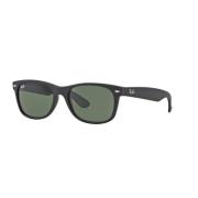 Nye Wayfarer solbriller i sort med grønne linser