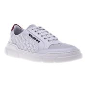 Sneaker in white perforated calfskin